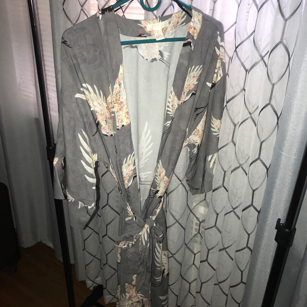 Cranes in the sky kimono